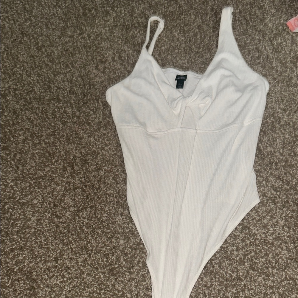 Wild Fable White Ribbed Bodysuit